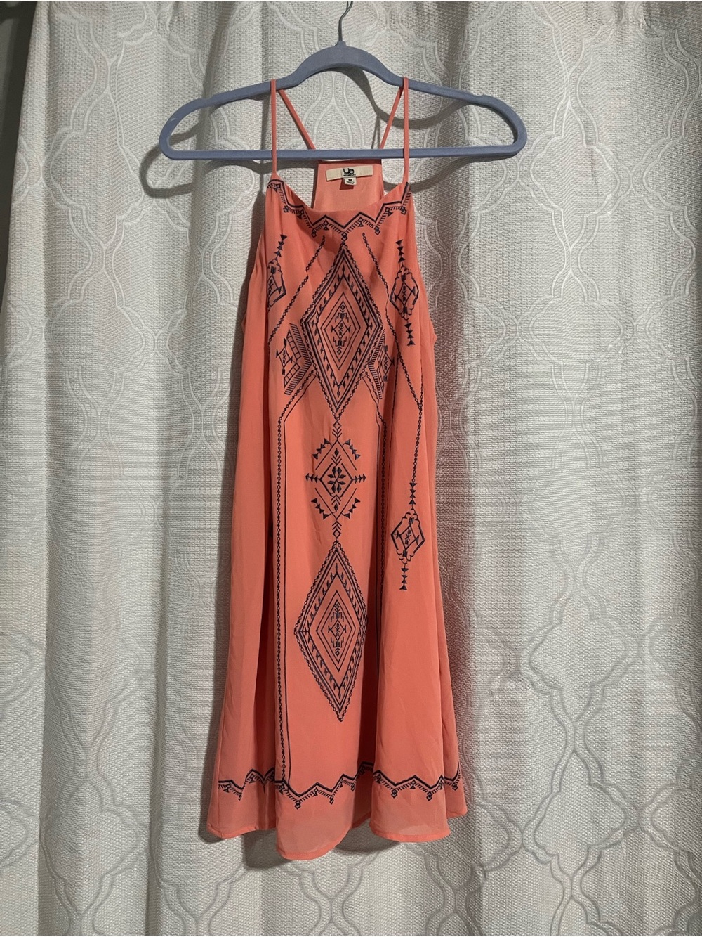 Ya Los Angeles Coral Embroidered Mini Dress